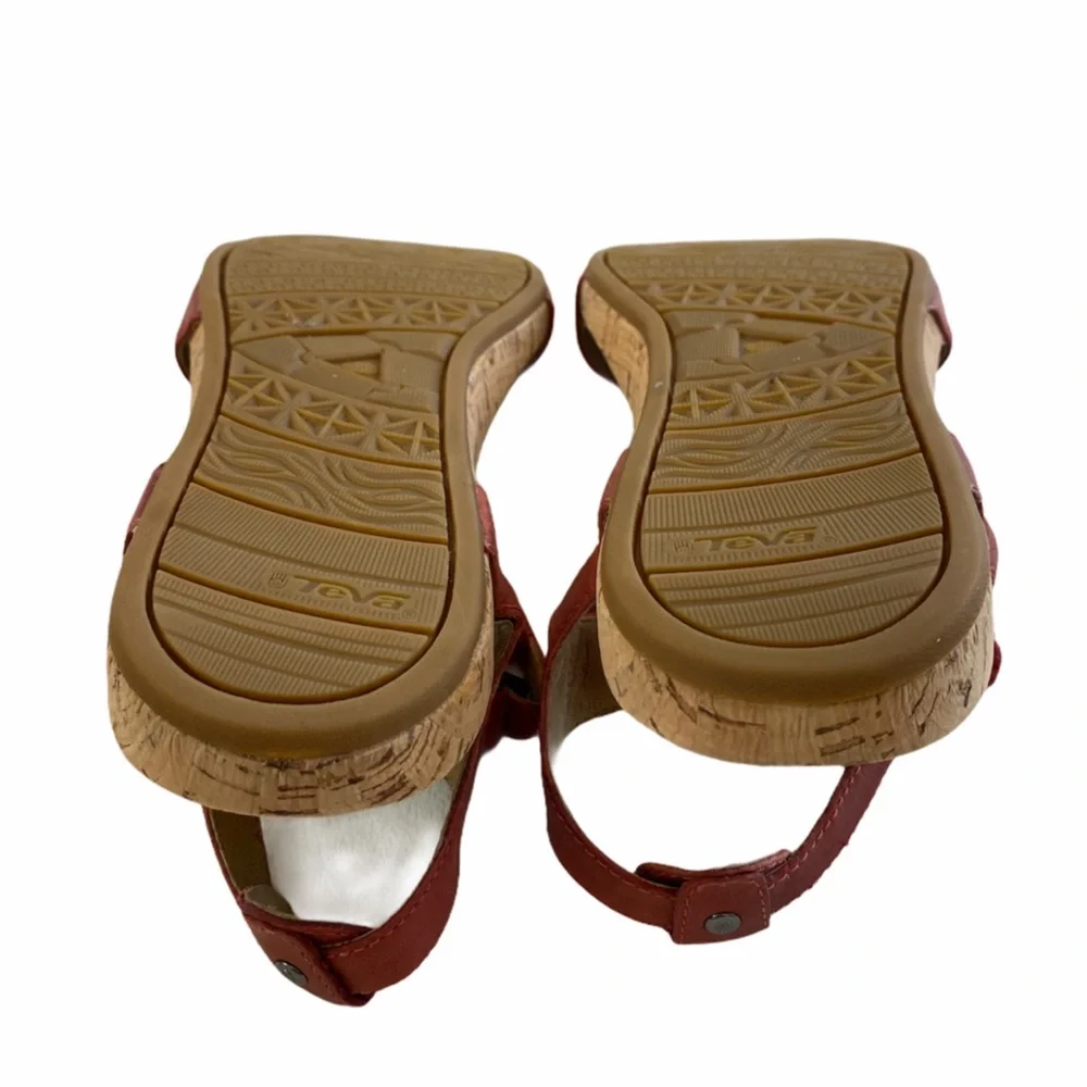 Teva Women's Red Cork Footbed Sandals - Picture 13 of 15